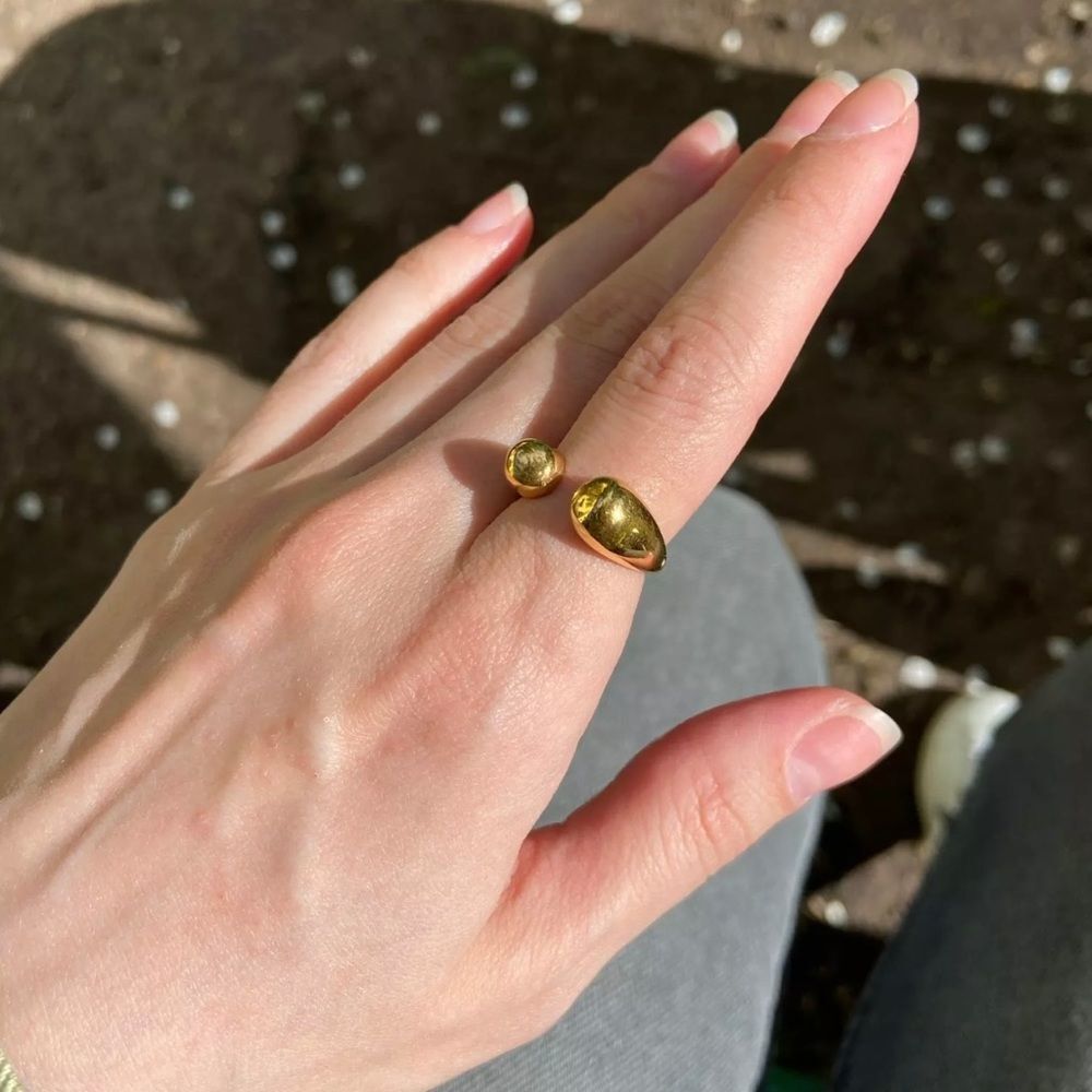 NEW 18K Gold Plated Chunky Open Irregular Ring - Picture 2 of 5